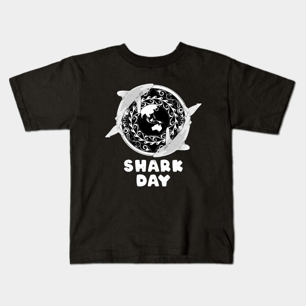 Oceanic Whitetip Shark Day Kids T-Shirt by NicGrayTees